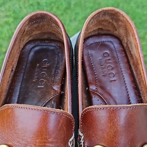 Gucci Brown Horsebit Loafers 0424B size 8 - Picture 2 of 16